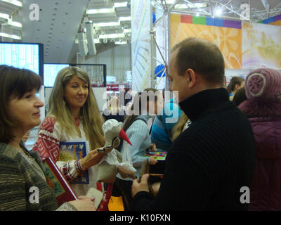 Aksana Sprynchan   on an International book exhibition in Minsk city   14 February 2015 AD   1 Stock Photo