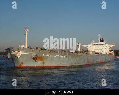 The Amazon Explorer, a 2002-built container ship, docks at the Port of ...