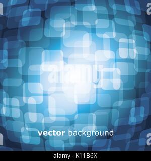 Vector Illustration of 3D Warped Squares On Blue Background Stock Vector