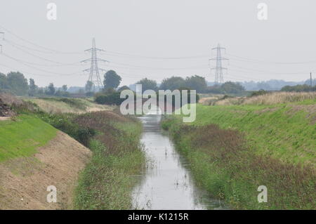 bridge on Mill Basin drain at OS grid 582146 Norfolk Fens England UK Stock Photo