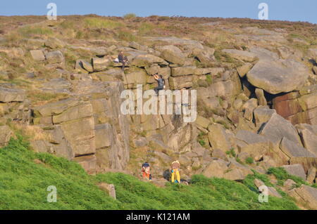 Burbage Rocks, Peak District National Park, Derbyshire, England UK Stock Photo