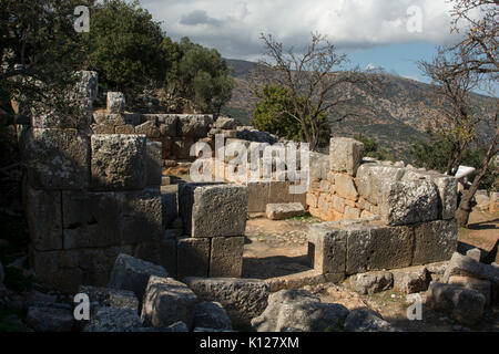 Lato was a Dorian city state located built in a defensible position overlooking Mirabello Bay between two peaks at the north coast in the east of Cret Stock Photo