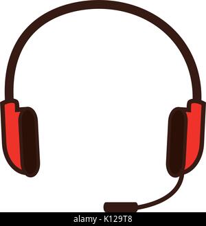 headset icon over white background vector illustration Stock Vector