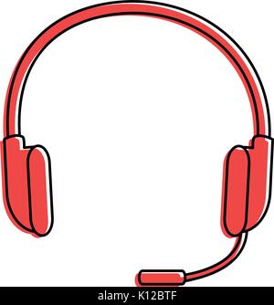 headset icon over white background vector illustration Stock Vector