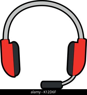 headset icon over white background vector illustration Stock Vector