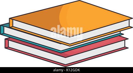 Books piled up icon vector illustration graphic design Stock Vector