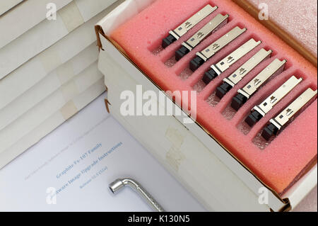 Non-Disruptive Fibre Channel Switch Gbic Port Upgrade Stock Photo