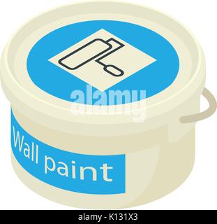 Paint bucket icon, isometric 3d style Stock Vector