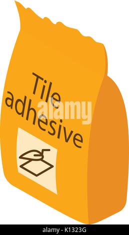Tile adhesive icon, isometric 3d style Stock Vector