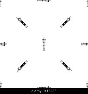 Airport control tower pattern seamless black Stock Vector