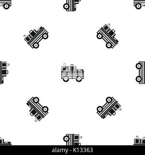 Service cart with luggage pattern seamless black Stock Vector