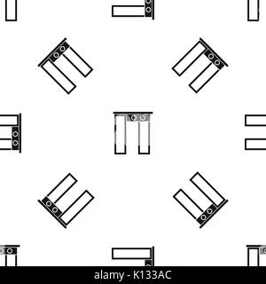 Security gate at airport pattern seamless black Stock Vector