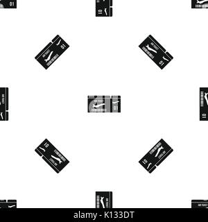 Airline boarding pass pattern seamless black Stock Vector