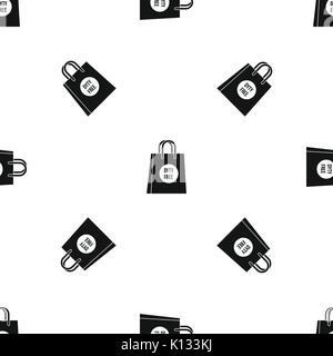 Duty free shopping bag pattern seamless black Stock Vector
