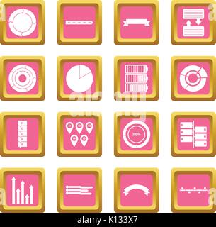 Various people icons pink Stock Vector