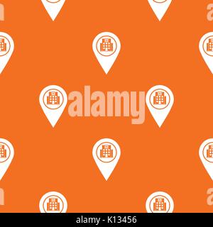Geo tag with hospital building pattern seamless Stock Vector
