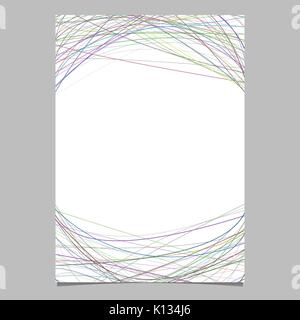 Stationery template with chaotic curved stripes - vector page design on white background Stock Vector