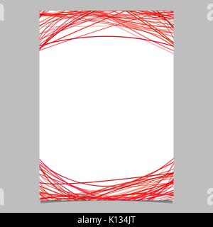 Document template with arched stripes in red tones - blank vector brochure illustration on white background Stock Vector