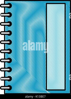 notebook icon over white background, line style, vector illustration ...
