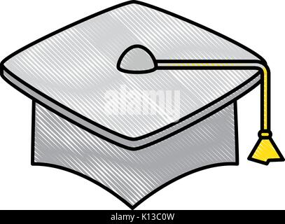 graduation cap icon over white background. vector illustration Stock