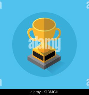 Golden Trophy cup. Flat graphic design-Vector Illustration. quality concept for web banners, web and mobile applications, infographics. Vector icon is Stock Vector