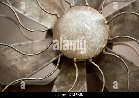 Close up view into a vintage fan Stock Photo