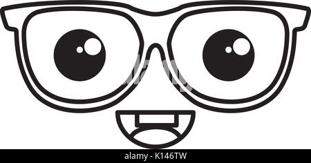 Eye glasses kawaii character Royalty Free Vector Image