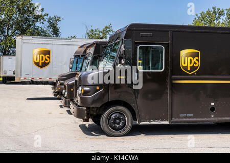 delivery united parcel truck service flooded drives through alamy kokomo circa ups august streets