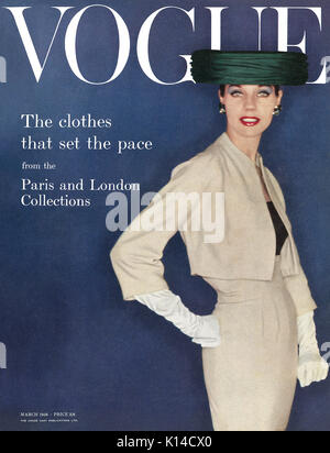 Front cover of Vogue magazine for March 1956. Front cover photograph by Silverstein. Stock Photo