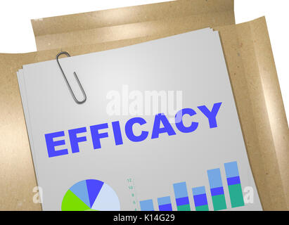 3D illustration of 'EFFICACY' title on business document Stock Photo