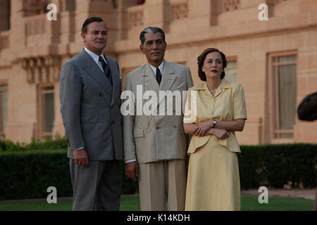 RELEASE DATE: September 1, 2017 TITLE: Viceroy's House STUDIO: BBC Films DIRECTOR: Gurinder Chadha PLOT: The final Viceroy of India, Lord Mountbatten, is tasked with overseeing the transition of British India to independence, but meets with conflict as different sides clash in the face of monumental change. STARRING: HUGH BONNEVILLE as Lord Louis Mountbatten, GILLIAN ANDERSON as Lady Edwina Mountbatten. (Credit Image: © BBC Films/Entertainment Pictures) Stock Photo