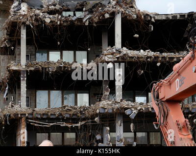 AJAXNETPHOTO. 2017. WORTHING, ENGLAND. - MGM HOUSE - MARINE AND GENERAL MUTUAL ASSURANCE (MGM) HEAD OFFICE BUILDING IN HEENE ROAD BEING DEMOLISHED TO MAKE WAY FOR NEW RETIREMENT HOUSING.  PHOTO:JONATHAN EASTLAND/AJAX REF:GX8 171307 79