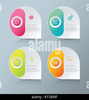 Education infographics template 4 step option. Graduation cap and ...