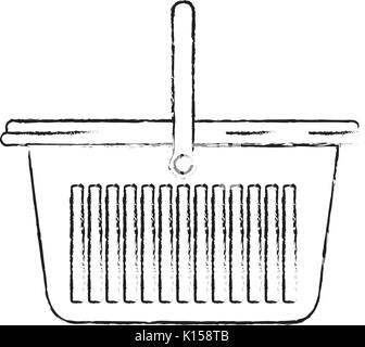 monochrome blurred silhouette of laundry basket with one handle Stock Vector