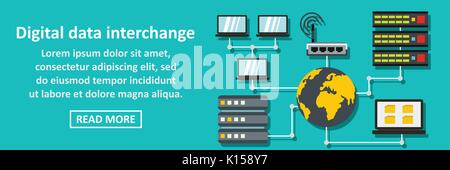 Digital data interchange banner horizontal concept Stock Vector