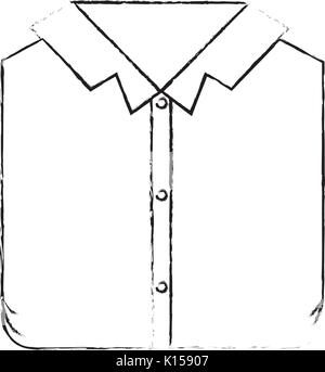 monochrome blurred silhouette of man shirt folded Stock Vector