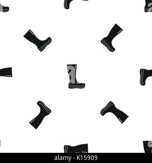 Rubber boots pattern seamless black Stock Vector