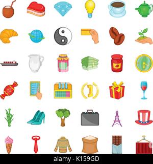 Mug icons set, cartoon style Stock Vector