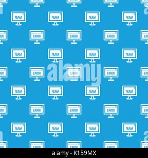 Error sign on a computer monitor pattern seamless blue Stock Vector