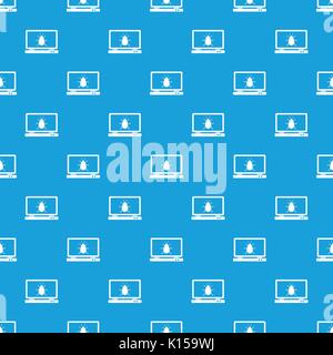 Laptop pattern seamless blue Stock Vector