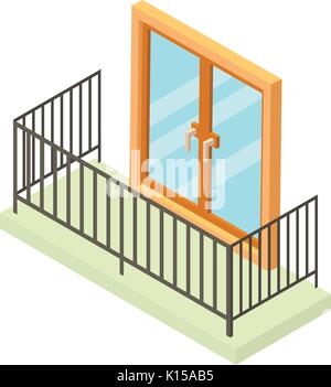 Vintage balcony icon, isometric 3d style Stock Vector Image & Art - Alamy