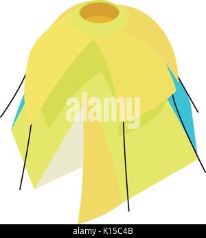 Yellow tent icon, isometric 3d style Stock Vector