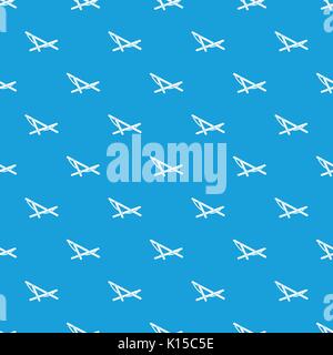 Beach chaise pattern seamless blue Stock Vector