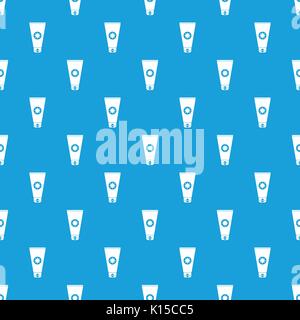 Tube with sunbathing cream pattern seamless blue Stock Vector