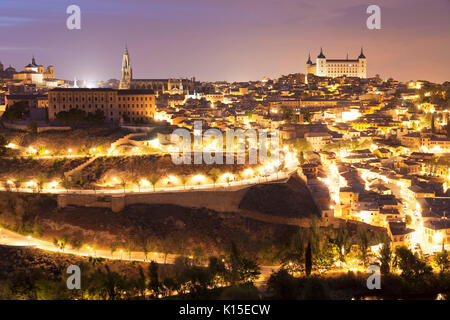 Cathedral Santa Maria and Alcazar, Toledo, Castile-La Mancha, Spain Stock Photo