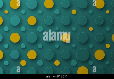 Design background with floating circles of yellow and green and different size. A backdrop template for a poster, flyer, website or banner. Vector ill Stock Vector