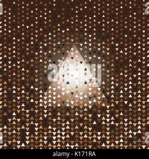 Triangle gold halftone dot abstract background, stock vector Stock Vector