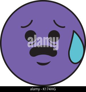 zorry emoticon face character icon Stock Vector