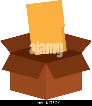 folder document in box Stock Vector
