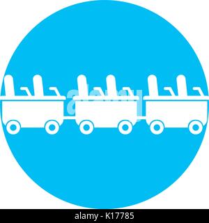 roller coaster wagons isolated icon Stock Vector